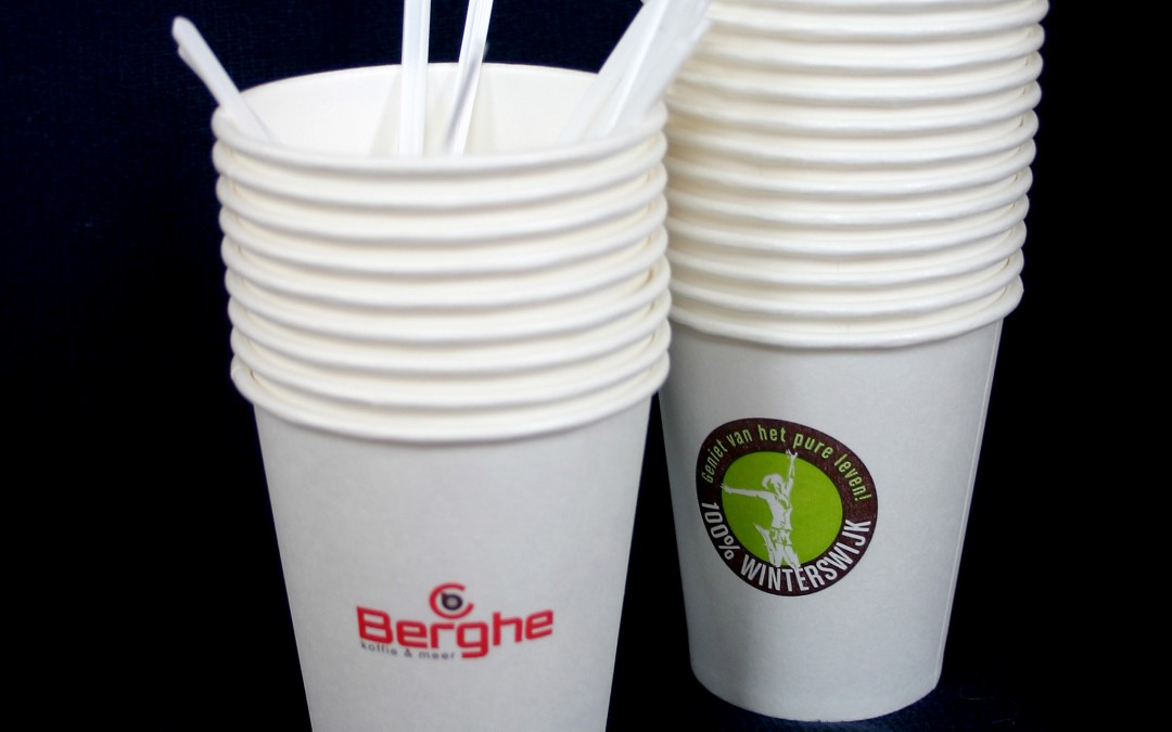 Berghe koffiebekers bedrukking