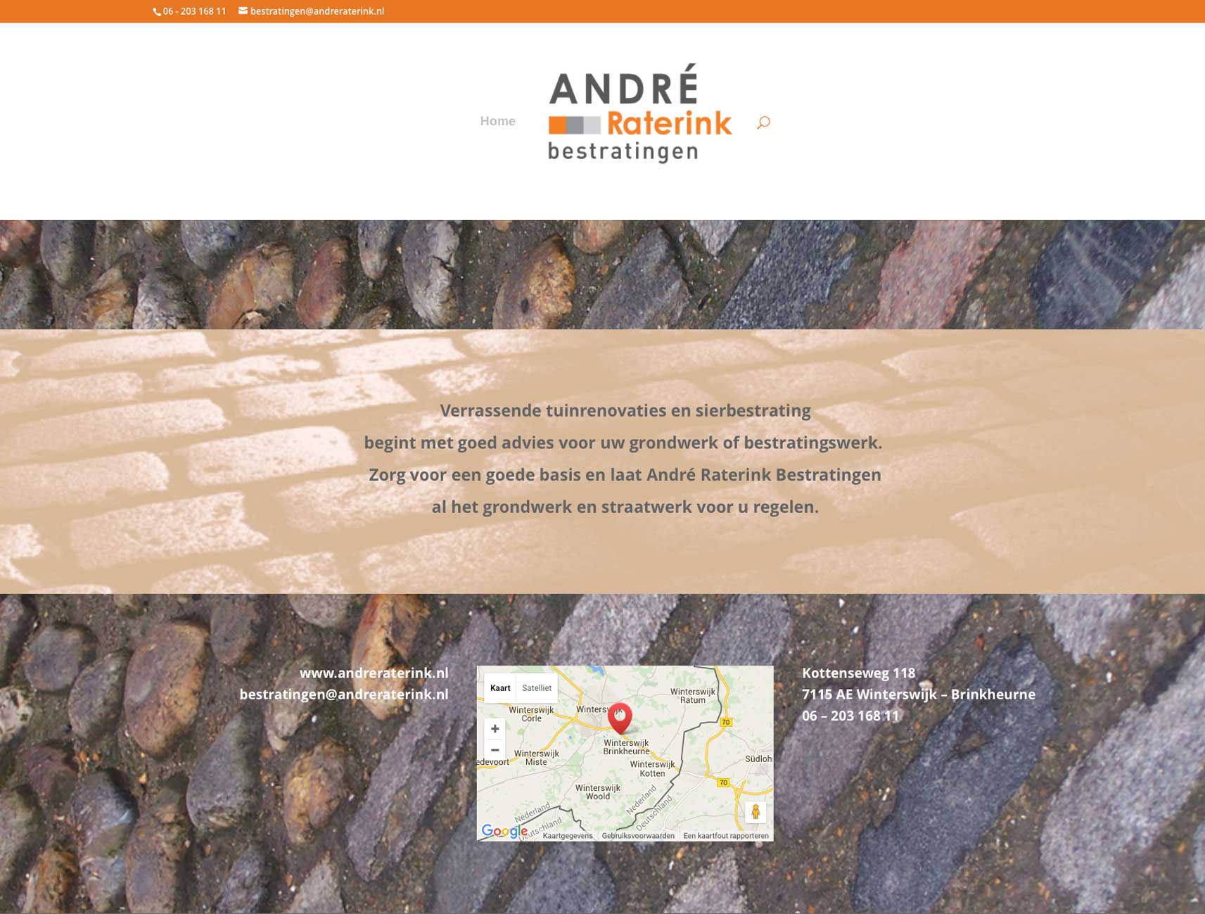 Andre Raterink Bestratingen webdesign