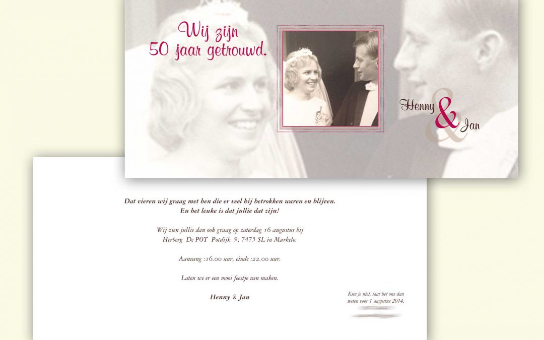Huwelijkskaart 50 jaar