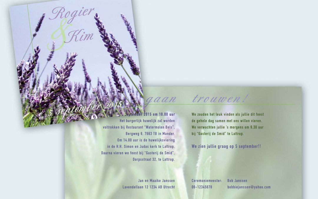 Trouwkaart Lavendel