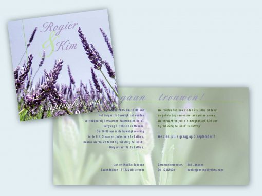 Trouwkaart Lavendel