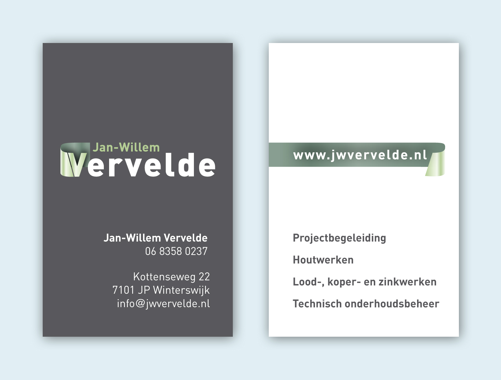 ontwerp visitekaart JW Vervelde