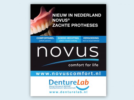 Denturelab ontwerp en opmaak reklamedoek