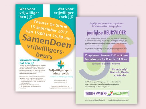 Flyer WWUitdaging en Vrijwilligerspunt, Samendoen beursvloer