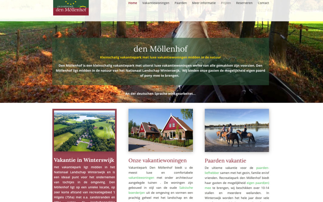 Website voor vakantiepark Den Möllenhof