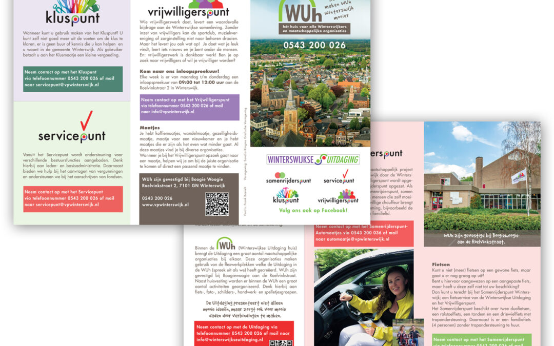 Stichting de Winterswijkse Uitdaging, de WUh en Vrijwilligerspunt folder ontwerp