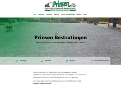 Prinsen Bestratingen nieuwe website en kleine opfrisbeurt van bestaand logo