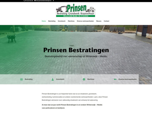 Prinsen Bestratingen nieuwe website en kleine opfrisbeurt van bestaand logo