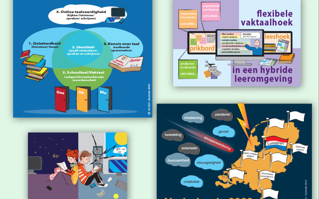 Illustraties voor Lilian Boonstra docent Nederlands blogster en gever van Inspiratie-workshop aan andere docenten