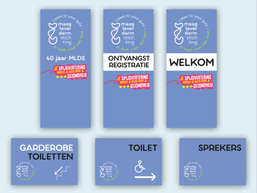 Maag Lever Darm Stichting, Roll-Up-Banners en borden voor bijeenkomst