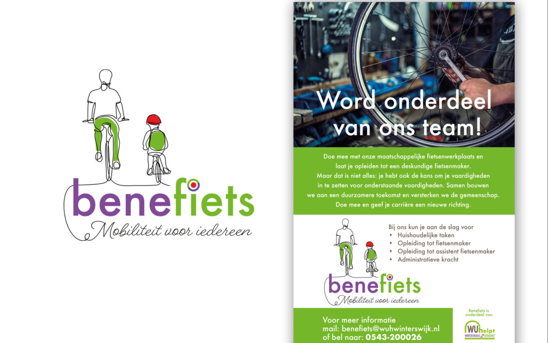 Benefiets logo ontwerp en flyer ‘werken bij Benefiets’