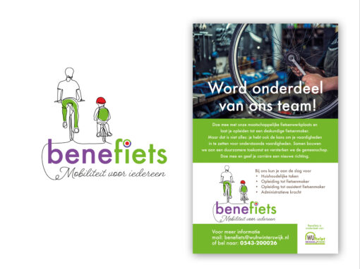 Benefiets logo ontwerp en flyer ‘werken bij Benefiets’