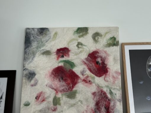 Vilt artpaneel Klaproos