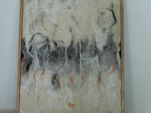 Vilt artpaneel met oker