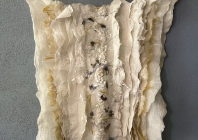 Verkocht: viltdoek-lamellen, zijdevezel en zijdecocons