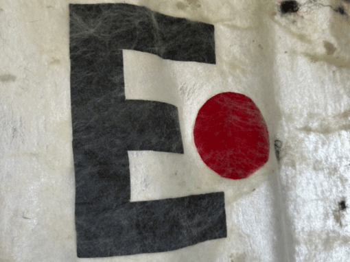 Voorbeeld Grafisch logo verwerken in vilt