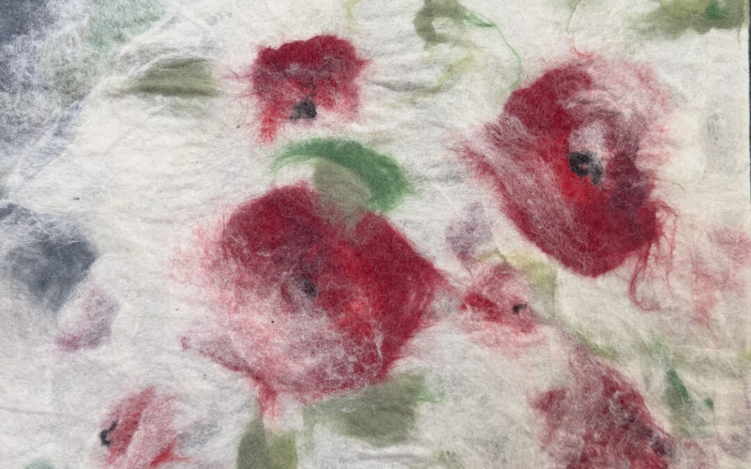 Vilt artpaneel Klaproos