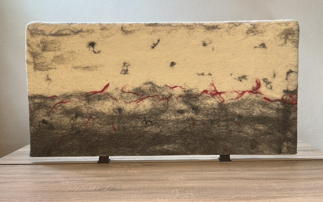 Bureauscherm vilt handgemaakt